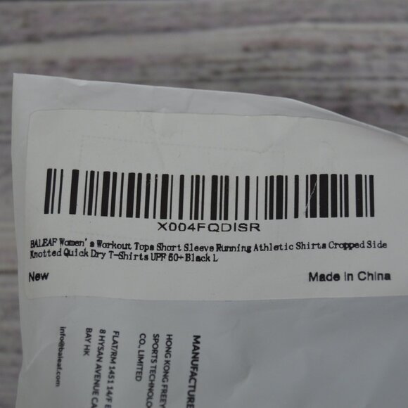 Baleaf Womens Cropped Running Workout Top Shirt Sz Large Short Sleeve Black NWT - Picture 5 of 16